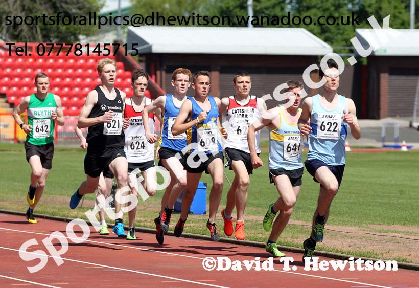 Under-20 mens 1500 metres at the North Eastern Championships, Gateshead International Stadium.  Photos: David T. Hewitson/Sports for All Pics